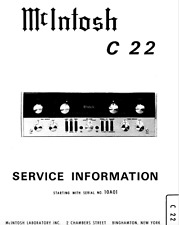 McIntosh C22 Schematic Service Manual Repair Schaltplan Schematiques usato  Vanzaghello