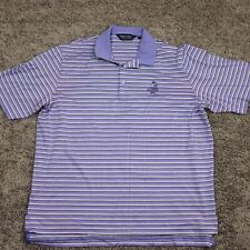 Camisa polo golfe Ralph Lauren masculina grande listrada roxa algodão pima logotipo pinho comprar usado  Enviando para Brazil