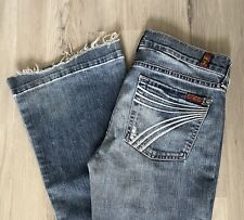 Jeans feminino 7 For All Mankind Dojo cintura baixa lavagem azul perna alargada crua tamanho. 28 comprar usado  Enviando para Brazil