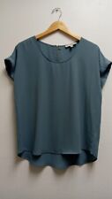 Olive & Oak Dusty Blue Roll Suff Sleeve Round Neck Blouse Top Size XL for sale  Shipping to South Africa