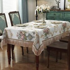 Chenille Tablecloths Dining Table Round Tassels Jacquard Floral Chair Cover for sale  Shipping to South Africa