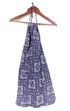 Urban Outfitters Blue White Paisley Floral Stretch Strappy Tent Dress Sz 2 for sale  Shipping to South Africa