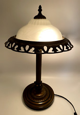 "Lámpara de mesa de metal vintage de 21" de alto 2 luces solo con borde - ¡Vidrio no incluido! segunda mano  Embacar hacia Argentina
