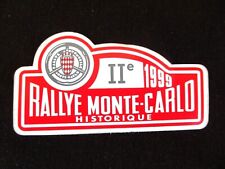 2 eme RALLYE MONTE CARLO HISTORIQUE 1999  autocollant sticker adesivo, occasion d'occasion  Expédié en Belgium