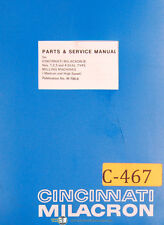 Cincinnati Milacron 1, 2 3 y 4, piezas de fresadora y manual de servicio 1981 segunda mano  Embacar hacia Mexico