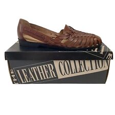 Sandalias tejidas de mujer The Leather Collection Huaraches 7,5 marrón bronceado Brasil segunda mano  Embacar hacia Argentina