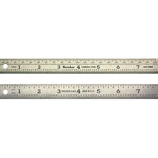 8 Inch Ruler Stainless Steel 1/50, mm, 1/16, 1/32 with Hanging Hole Made in USA for sale  Shipping to South Africa