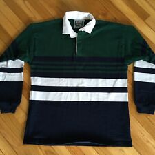 Camisa de rugby Columbiaknit EUA L algodão pesado verde marinho listra branca comprar usado  Enviando para Brazil