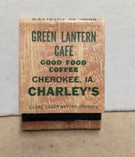 Capa Matchbook Vintage Lanterna Verde Café Charley's Steak House Cherokee Ia  comprar usado  Enviando para Brazil