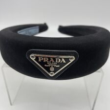 Diadema de nailon Prada Milano negra hecha a mano con logotipo triangular rehecha segunda mano  Embacar hacia Argentina