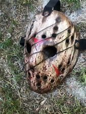 Jason voorhees máscara de salpicaduras de madera cortada pintada a mano hecha a pedido segunda mano  Embacar hacia Mexico