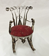 1950s rococo boudoir Vintage Tin Can Pin Cushion Folk Art Rocking Chair for sale  Shipping to South Africa