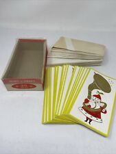 Caja de 25 tarjetas de Navidad artesanales de óxido vintage sin usar Papá Noel jugando a la tuba segunda mano  Embacar hacia Argentina