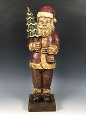 COLORED HANDCARVED WOOD SANTA CLAUS PAPER MACHE MOLD for sale  Shipping to Canada