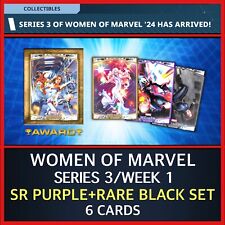 WOMEN OF MARVEL ‘24-SERIES 3/DROP 1 PURPLE+BLACK 6 CARDS-TOPPS MARVEL COLLECT for sale  Shipping to South Africa