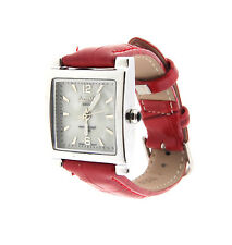 Activa Swiss Watch Women 495494 Oblong Red Leather Band Water Resistant, used for sale  Shipping to South Africa