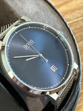 Relógio masculino Hugo Boss 1513809 mostrador azul quartzo malha prata aço inoxidável 42mm comprar usado  Enviando para Brazil