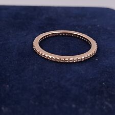 Ring Gold Vermeil Cubic Zirconia Eternity Band Sterling Silver UK Size S, used for sale  Shipping to South Africa