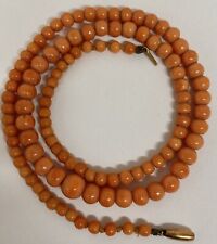 ANTIQUE GENUINE CORAL BEAD NECKLACE WITH 9ct GOLD CLASP for sale  MELTON MOWBRAY