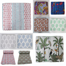 Colcha Dupla Art Kantha Estampa Floral Cobertor Reversível Algodão Lance Boêmio comprar usado  Enviando para Brazil