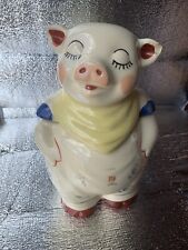 Vintage 1940’s Shawnee Pottery Smiley Pig Cookie Jar Yellow Scarf Gold Trim for sale  Tacoma