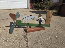 VINTAGE FARMER KICKED BY DONKEY HEADING TO OUTHOUSE WHIRLIGIG WIND SPINNER for sale  Shipping to South Africa