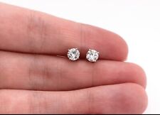 0.30Ct Round Cut Natural Diamond Women's 3 Prong Stud Earrings in 14K White Gold for sale  Shipping to South Africa