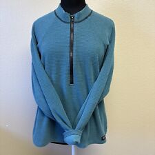 Melanzana Women’s Medium Micro Grid Fleece Half Zip Sweater Active Top Teal Blue for sale  Shipping to South Africa