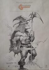 Signed BORIS VALLEJO Original Art Pen SKETCH from 1979 on 8.5"×11" Letterhead, used for sale  Shipping to South Africa