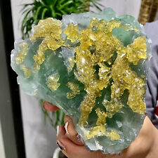 Fluorita verde extraordinária de 2,82 lb com cristais de barita do Paquistão, usado comprar usado  Enviando para Brazil