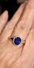 Sterling Silver Tanzanite And Diamond Ring 8.75, used for sale  Shipping to South Africa