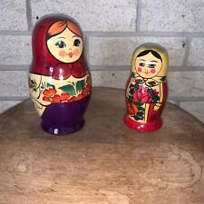 VTG Russian Ukrainian Matryoshka Nesting Dolls Set Of Two Hand Painted for sale  Shipping to South Africa