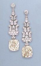 Amazing Ear Drop Dangle Giant 46.00ct Cushion Shape Stone Engagement Earrings for sale  Shipping to South Africa