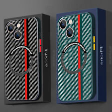 Case For iPhone 14 Pro Max 13 11 12 Mag-safe Magnetic Carbon Fiber Phone Cover til salg  Sendes til Denmark