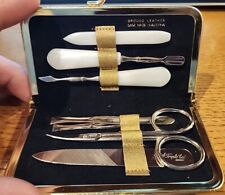 Kit de viaje de manicura de uñas vintage con estuche Austria Alemania corte triple especial, usado segunda mano  Embacar hacia Argentina