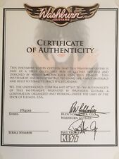Certificado de autenticidad de la guitarra Washburn para el modelo Paul Stanley, PS400 PS-400, usado segunda mano  Embacar hacia Argentina