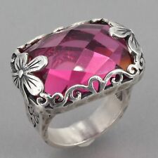 Retired Silpada Sterling Silver "Berry-Licious" Pink Glass Ring R2306 Size 7, used for sale  East Petersburg