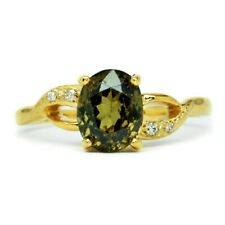 2.70ct Natural Demantoid Garnet With 4pcs 0.03ct VS/G DIAMOND 18K Gold Ring, used for sale  Shipping to Canada
