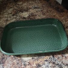 Green Graniteware Baking Pan Roasting Casserole Dish Vintage , used for sale  Shipping to South Africa