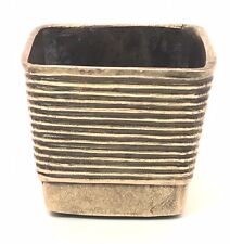 Vintage Brass 2.5” Square Pot With Ribbed Sides., used for sale  Shipping to South Africa
