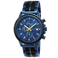 Holzwerk BLAUSTEIN Herren Holz Uhr Chronograph mit Datum, blau, schwarz, gold comprar usado  Enviando para Brazil