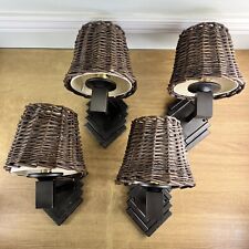 Rattan Wicker Sconce Wall Light Metal Wall Fittings Set Of 4 Joblot Bundle Brown for sale  Shipping to South Africa