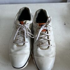 Usado, Tamanho 11 - Sapato de golfe FootJoy Pro SL branco/azul/laranja sem cravos comprar usado  Enviando para Brazil