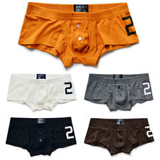 Brugt, Men's Sexy Underwear Underpants Soft Boxers Shorts Briefs Trunks Button Low Rise til salg  Sendes til Denmark