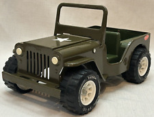 Vintage Tonka Pressed Steel Green Army Jeep, 10" Antique Metal Military Toy 1976 for sale  Shipping to South Africa