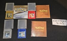 Lote Pokemon Dourado, Prata, Vermelho e Azul + Manuais Nintendo Gameboy GB comprar usado  Enviando para Brazil