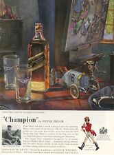 1959 anuncio de whisky escocés Johnnie Walker Black Label locomotora de carreras Peter Heck segunda mano  Embacar hacia Argentina