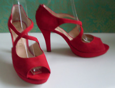 Unisa Spain Red Strappy Platform Heels Size EU 40 UK 7 US 9.5, used for sale  Shipping to South Africa