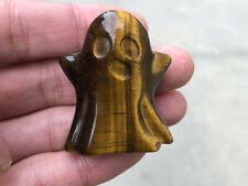 2"Natural Hand Carved Quartz Tiger  eye stone ghost skull healing reiki 1pc-YKZB for sale  Shipping to Canada