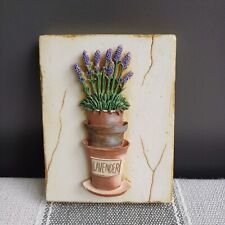 3D Floral Wall Plaque Lavender Small Resin Wall Hanging Home Decor Preloved Gift, used for sale  Shipping to South Africa